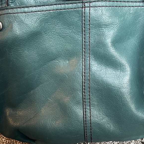 Fossil Dark Green/Blue Leather Crossbody Bag - Picture 10 of 11